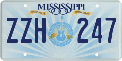 MS license plate ZZH247