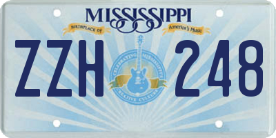 MS license plate ZZH248