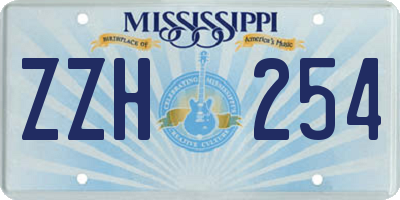 MS license plate ZZH254