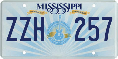 MS license plate ZZH257