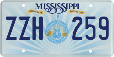 MS license plate ZZH259