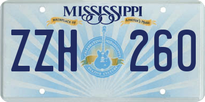 MS license plate ZZH260