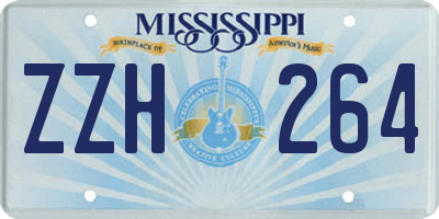 MS license plate ZZH264