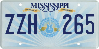MS license plate ZZH265