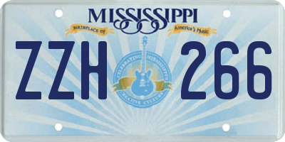 MS license plate ZZH266