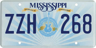 MS license plate ZZH268