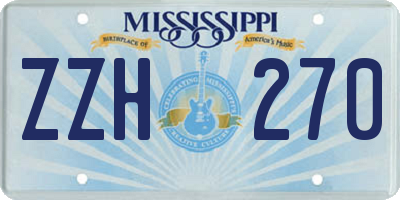 MS license plate ZZH270