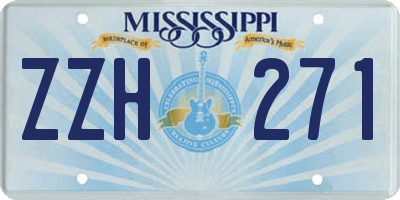 MS license plate ZZH271