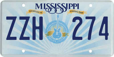 MS license plate ZZH274