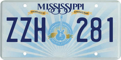 MS license plate ZZH281