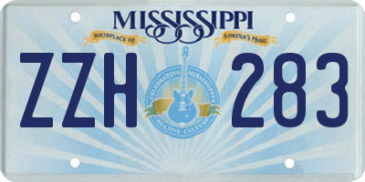 MS license plate ZZH283