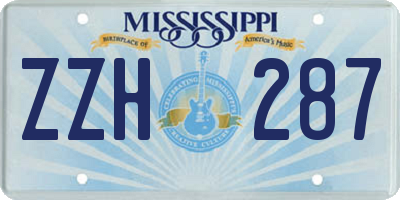 MS license plate ZZH287