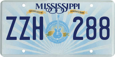 MS license plate ZZH288