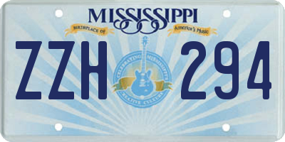 MS license plate ZZH294