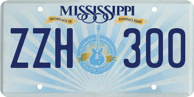 MS license plate ZZH300