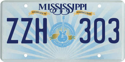 MS license plate ZZH303