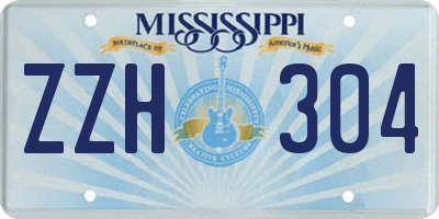 MS license plate ZZH304