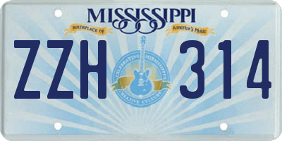 MS license plate ZZH314