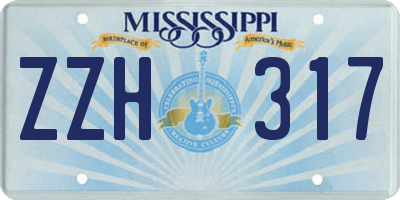 MS license plate ZZH317