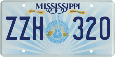 MS license plate ZZH320