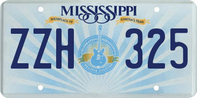MS license plate ZZH325