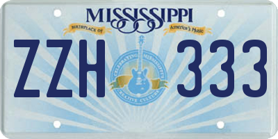 MS license plate ZZH333