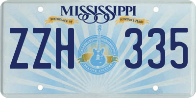 MS license plate ZZH335