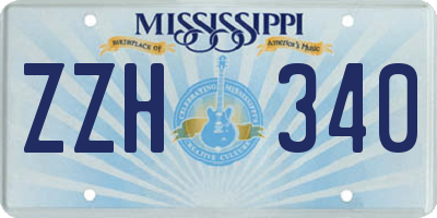 MS license plate ZZH340