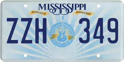 MS license plate ZZH349