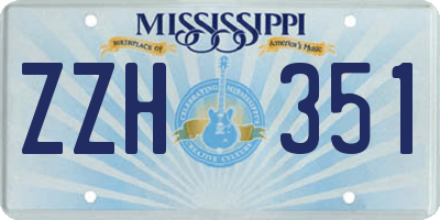 MS license plate ZZH351