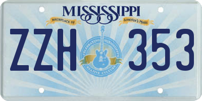 MS license plate ZZH353