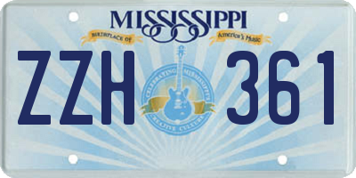 MS license plate ZZH361