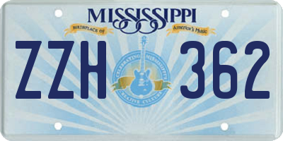 MS license plate ZZH362