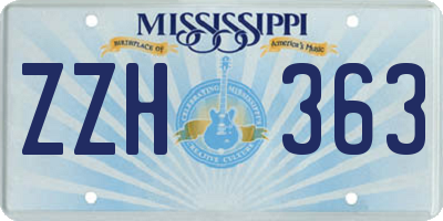 MS license plate ZZH363