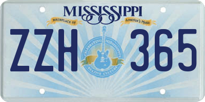 MS license plate ZZH365