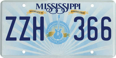 MS license plate ZZH366