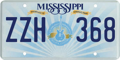 MS license plate ZZH368
