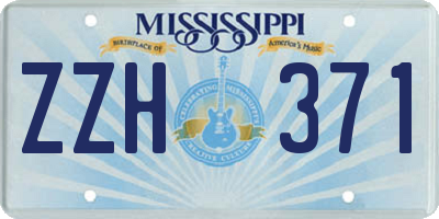 MS license plate ZZH371