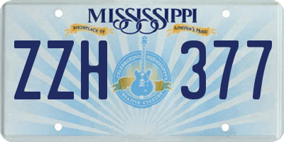 MS license plate ZZH377