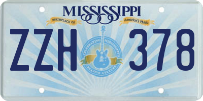 MS license plate ZZH378