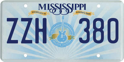 MS license plate ZZH380