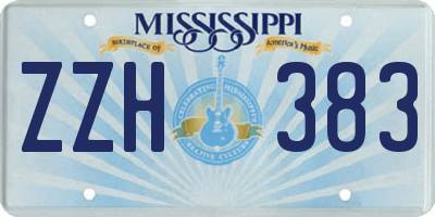 MS license plate ZZH383
