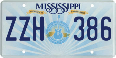 MS license plate ZZH386