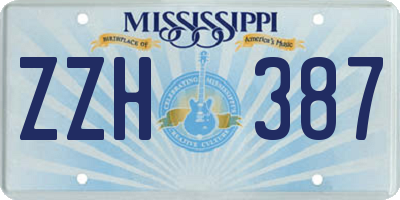 MS license plate ZZH387