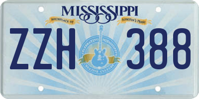 MS license plate ZZH388