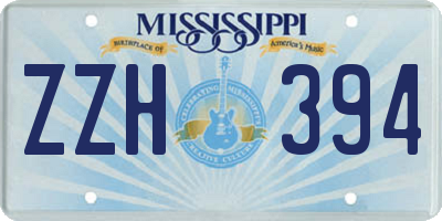 MS license plate ZZH394