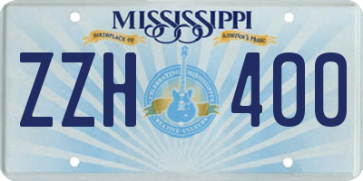 MS license plate ZZH400