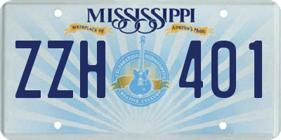 MS license plate ZZH401