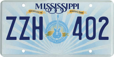 MS license plate ZZH402