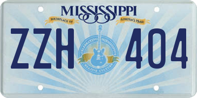 MS license plate ZZH404